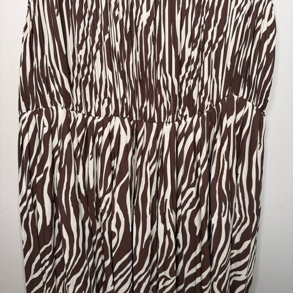 Addition Elle Zebra Animal Print Pleated Sleeveless Midi Dress A-Line Size 24 - Picture 6 of 12
